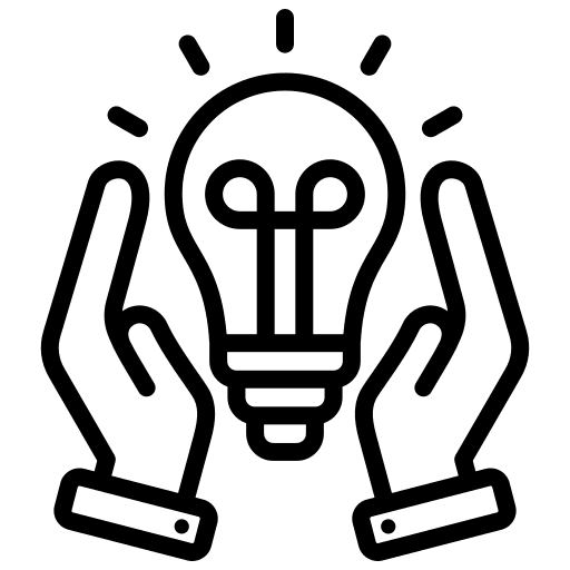 Two Hands Surrounding a Glowing Light Bulb, Symbolizing an Idea or Innovation